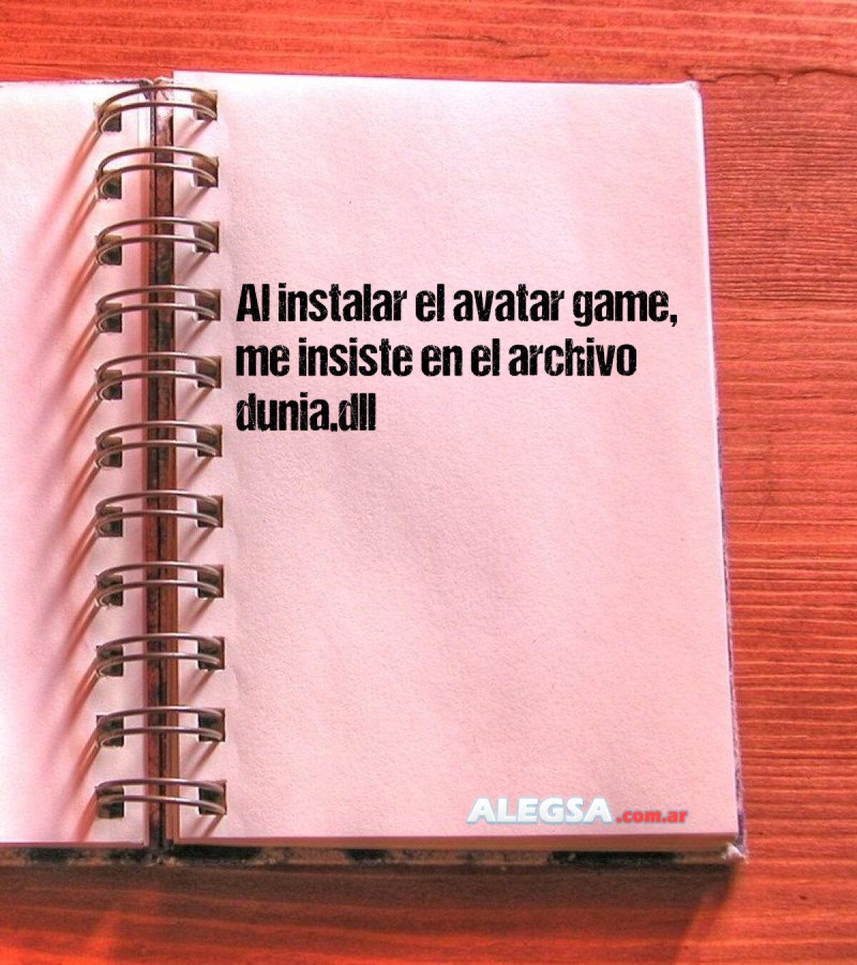 Al instalar el avatar game, me insiste en el archivo dunia.dll