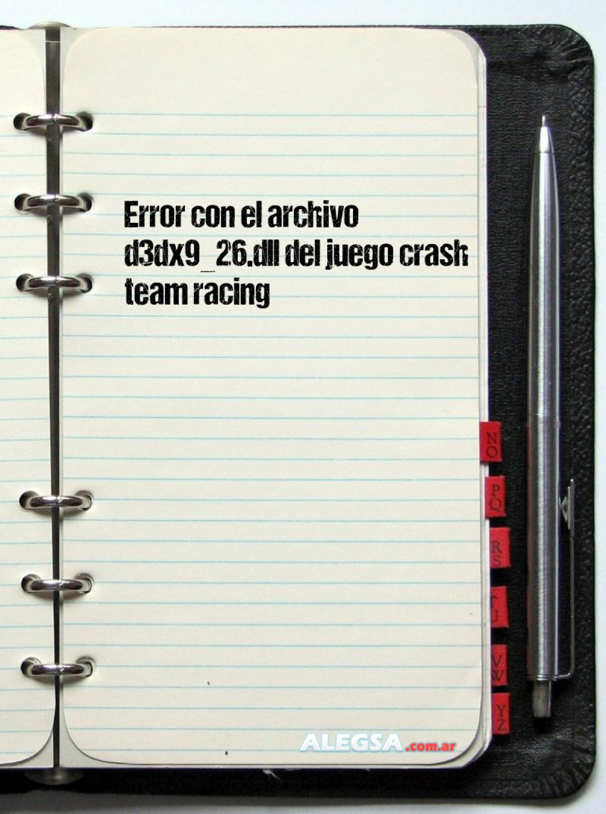 Error con el archivo d3dx9_26.dll del juego crash team racing