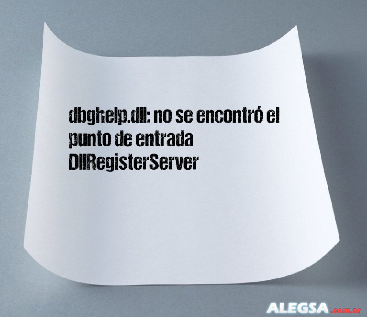 dbghelp.dll: no se encontró el punto de entrada DllRegisterServer