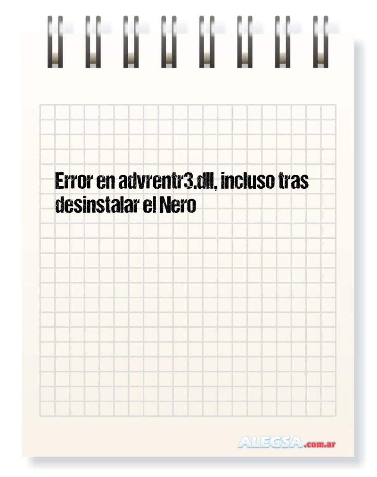 Error en advrentr3.dll, incluso tras desinstalar el Nero