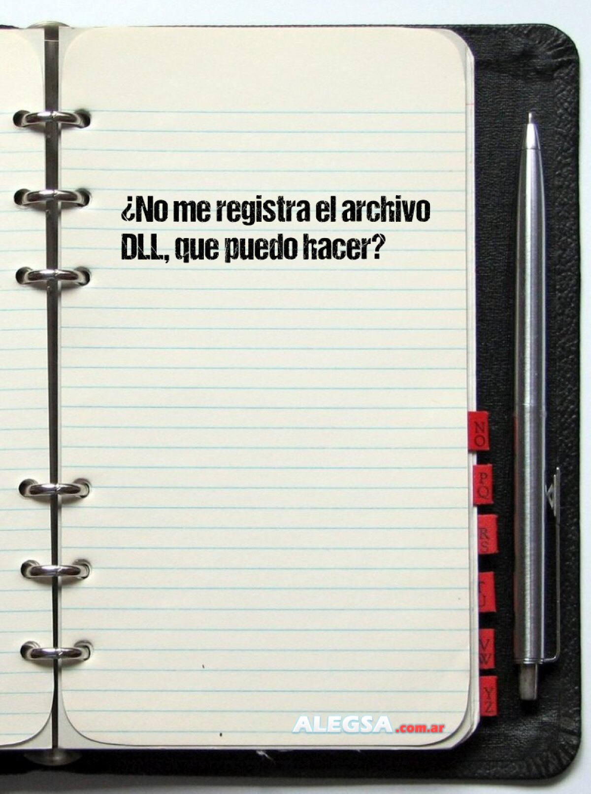 ¿No me registra el archivo DLL, que puedo hacer?