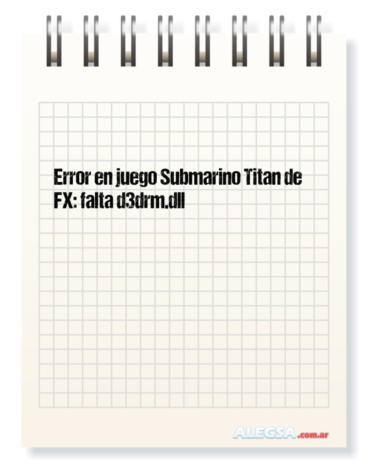 Error en juego Submarino Titan de FX: falta d3drm.dll