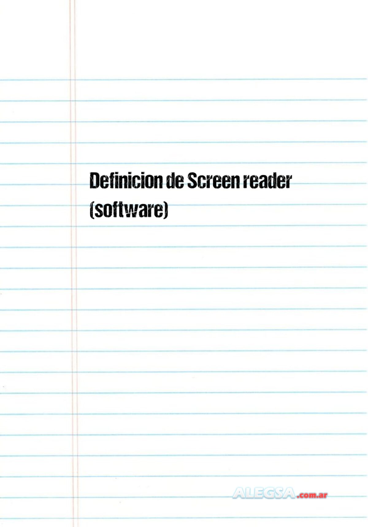 Screenreader Definition Definición de Screen reader (software)