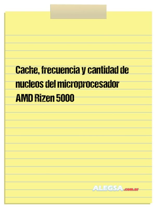 Cache, frecuencia y cantidad de nucleos del microprocesador AMD Rizen 5000