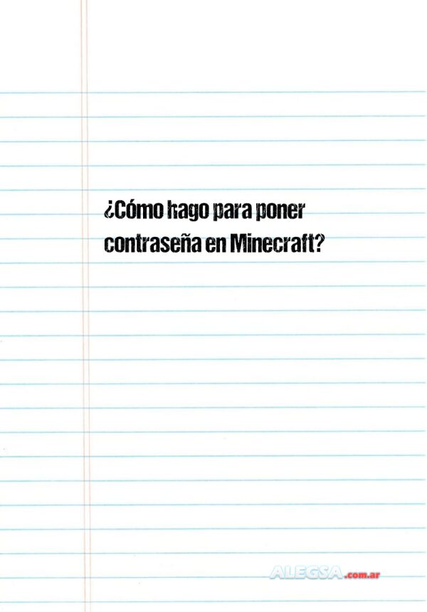 ¿Cómo hago para poner contraseña en Minecraft?