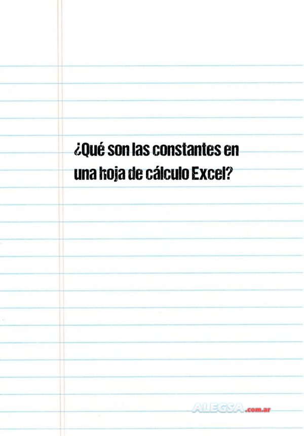 ¿Qué son las constantes en una hoja de cálculo Excel?