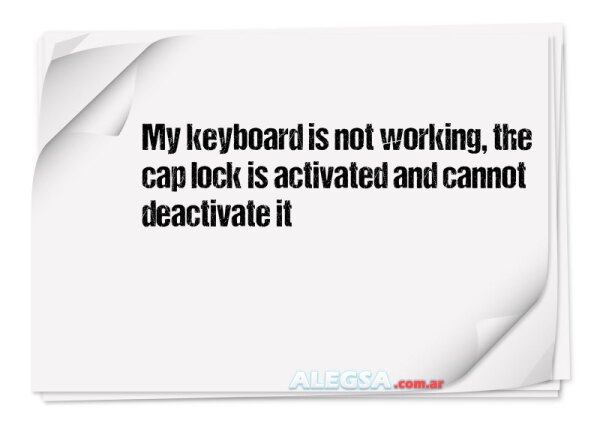 My keyboard is not working, the cap lock is activated and cannot deactivate it