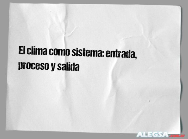 El clima como sistema: entrada, proceso y salida