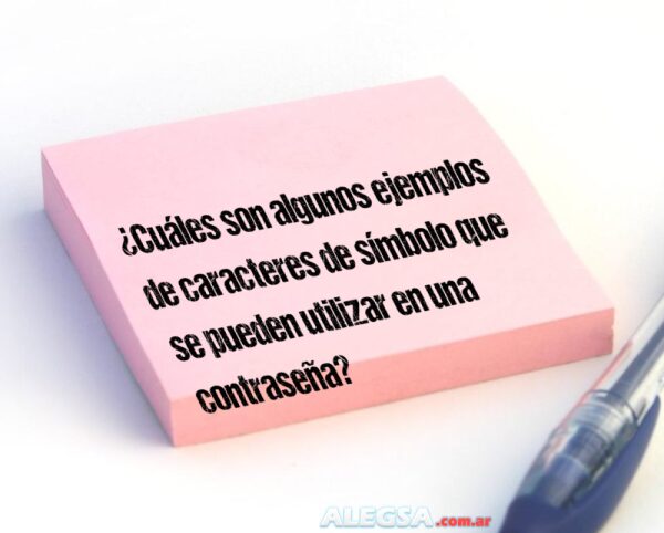 ¿Cuáles son algunos ejemplos de caracteres de símbolo que se pueden utilizar en una contraseña?
