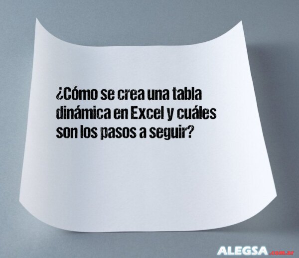 ¿Cómo se crea una tabla dinámica en Excel y cuáles son los pasos a seguir?