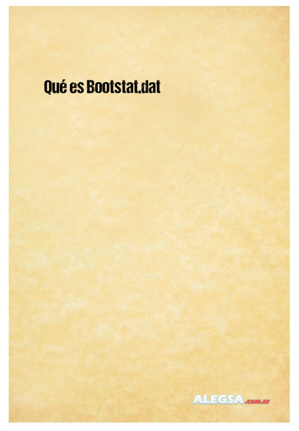 Qué es Bootstat.dat