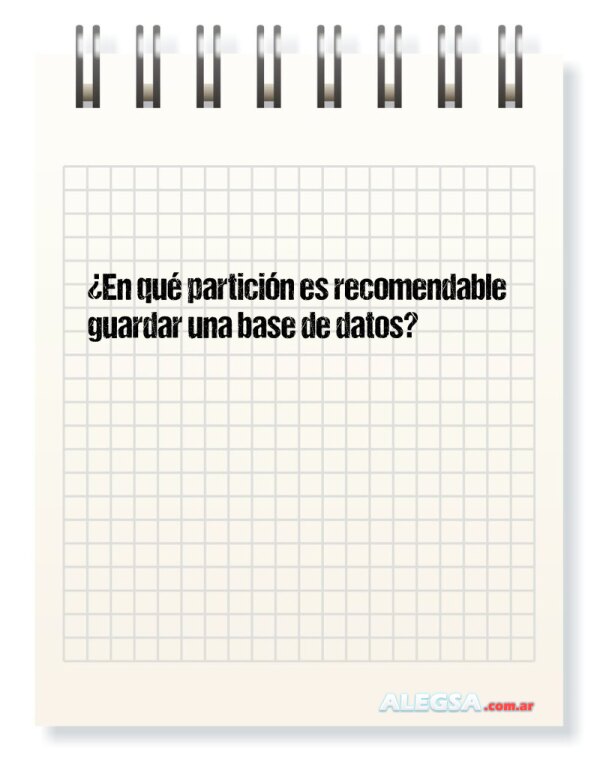 ¿En qué partición es recomendable guardar una base de datos?