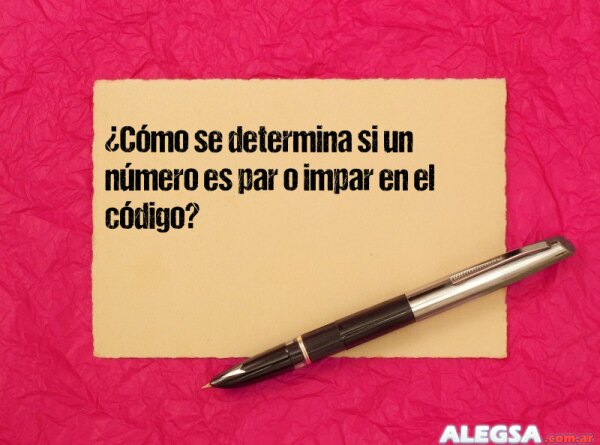 ¿Cómo se determina si un número es par o impar en el código?