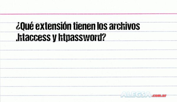 ¿Qué extensión tienen los archivos .htaccess y htpassword?