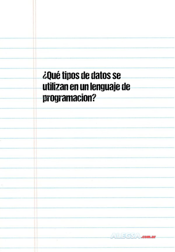 ¿Qué tipos de datos se utilizan en un lenguaje de programacion?