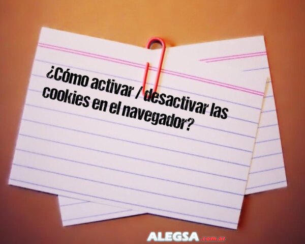 ¿Cómo activar / desactivar las cookies en el navegador?