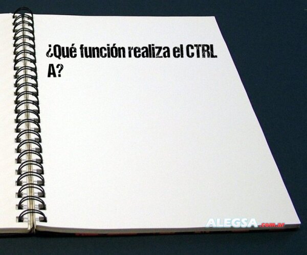 ¿Qué función realiza el CTRL A?