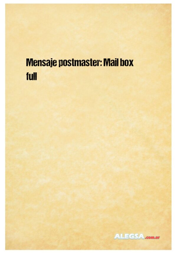 Mensaje postmaster: Mail box full
