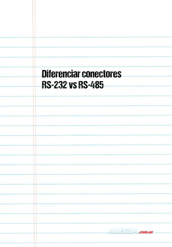 Diferenciar conectores RS-232 vs RS-485