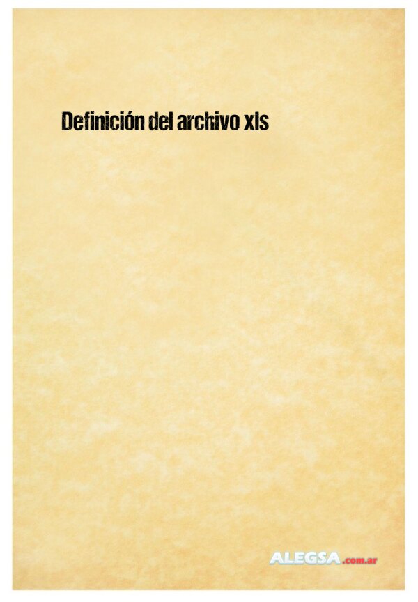 Definición del archivo xls