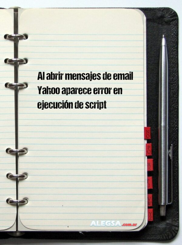 Al abrir mensajes de email Yahoo aparece error en ejecución de script