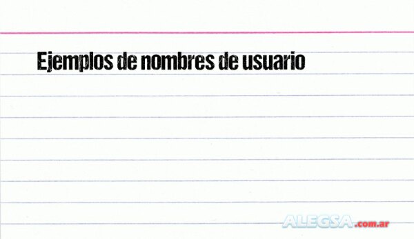 Ejemplos de nombres de usuario