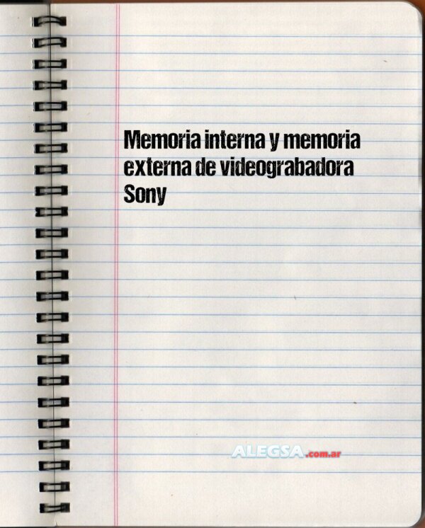 Memoria interna y memoria externa de videograbadora Sony