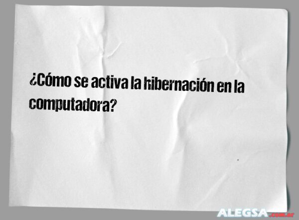 ¿Cómo se activa la hibernación en la computadora?