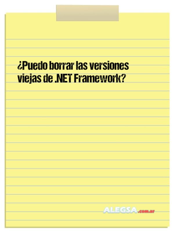 ¿Puedo borrar las versiones viejas de .NET Framework?