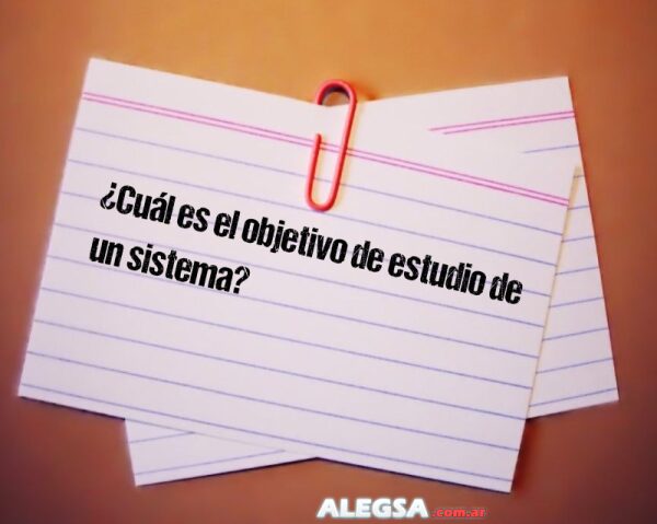 ¿Cuál es el objetivo de estudio de un sistema?