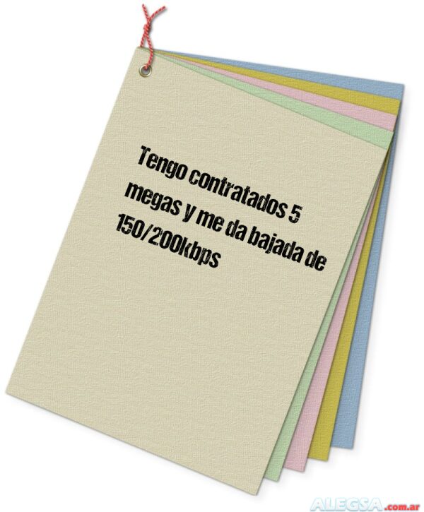 Tengo contratados 5 megas y me da bajada de 150/200kbps