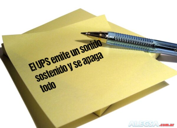 El UPS emite un sonido sostenido y se apaga todo