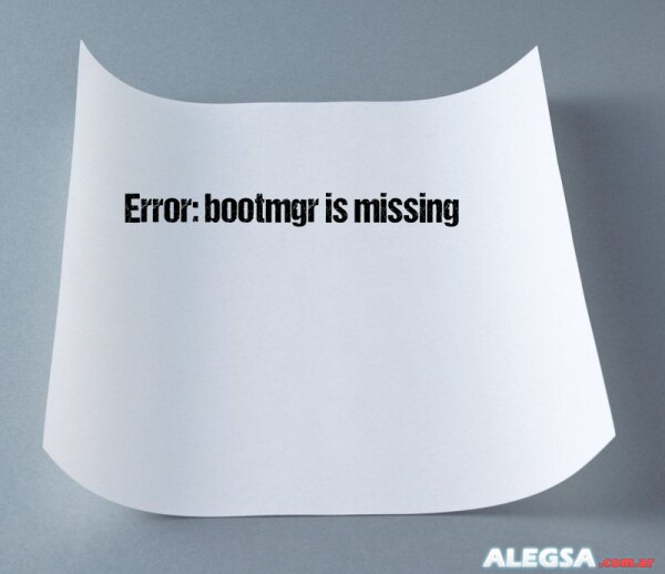Error: bootmgr is missing