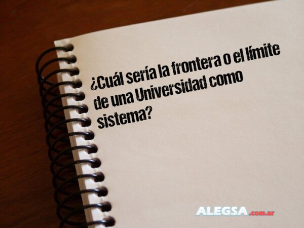 ¿Cuál sería la frontera o el límite de una Universidad como sistema?