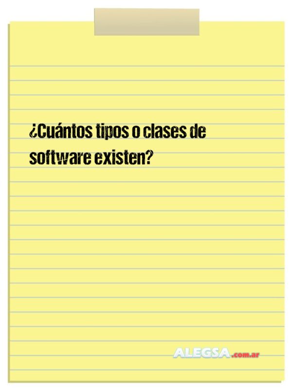 ¿Cuántos tipos o clases de software existen?