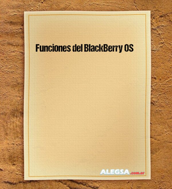 Funciones del BlackBerry OS