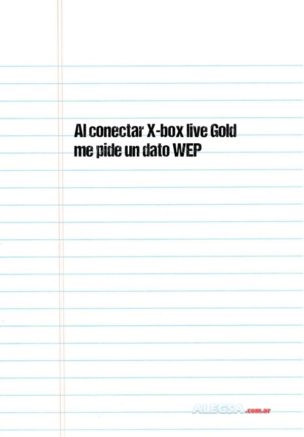 Al conectar X-box live Gold me pide un dato WEP