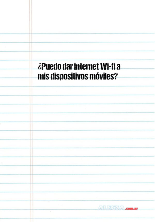 ¿Puedo dar internet Wi-fi a mis dispositivos móviles?