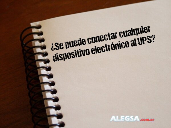 ¿Se puede conectar cualquier dispositivo electrónico al UPS?