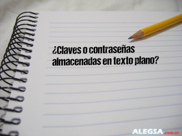 ¿Claves o contraseñas almacenadas en texto plano?