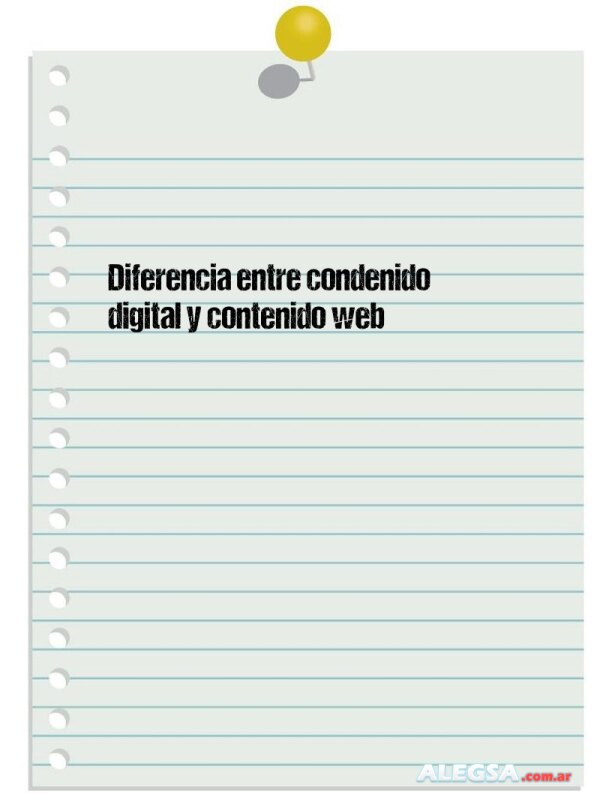 Diferencia entre condenido digital y contenido web