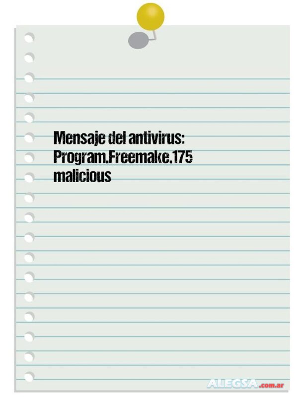 Mensaje del antivirus: Program.Freemake.175 malicious