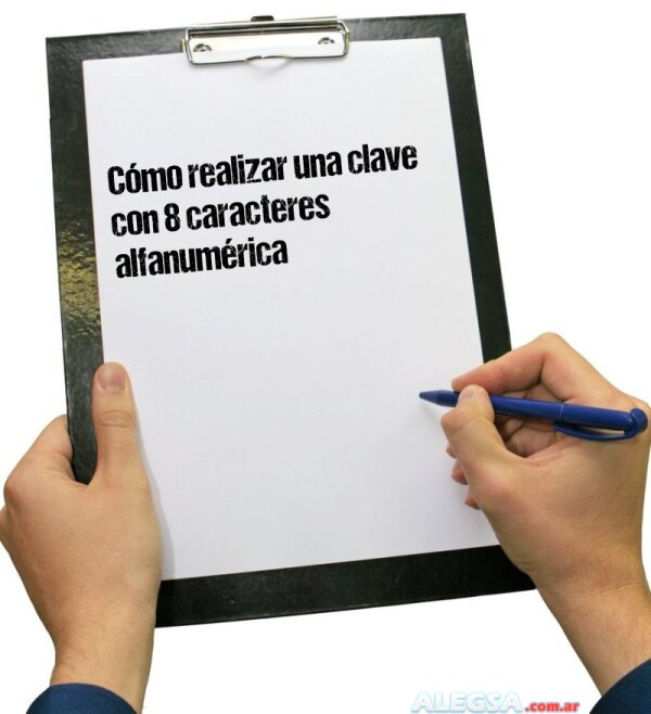 Cómo realizar una clave con 8 caracteres alfanumérica