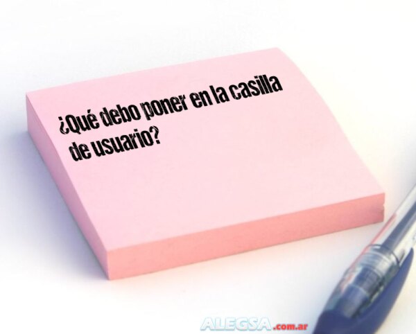 ¿Qué debo poner en la casilla de usuario?