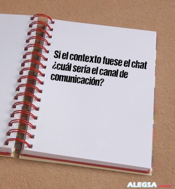 Si el contexto fuese el chat ¿cuál sería el canal de comunicación?