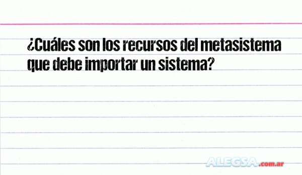 ¿Cuáles son los recursos del metasistema que debe importar un sistema?