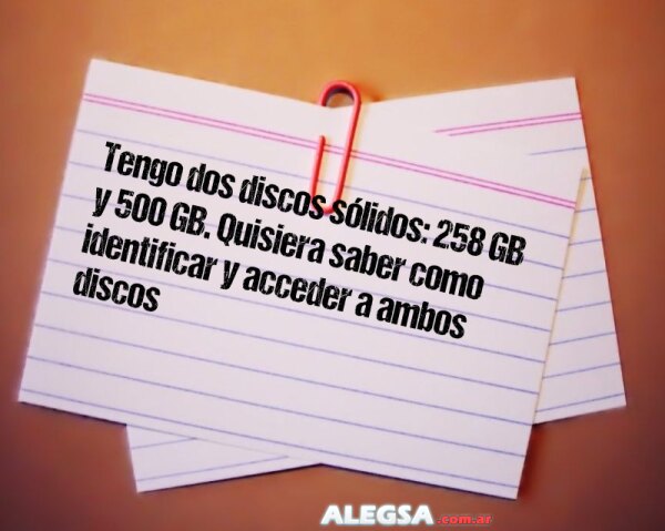 Tengo dos discos sólidos: 258 GB y 500 GB. Quisiera saber como identificar y acceder a ambos discos