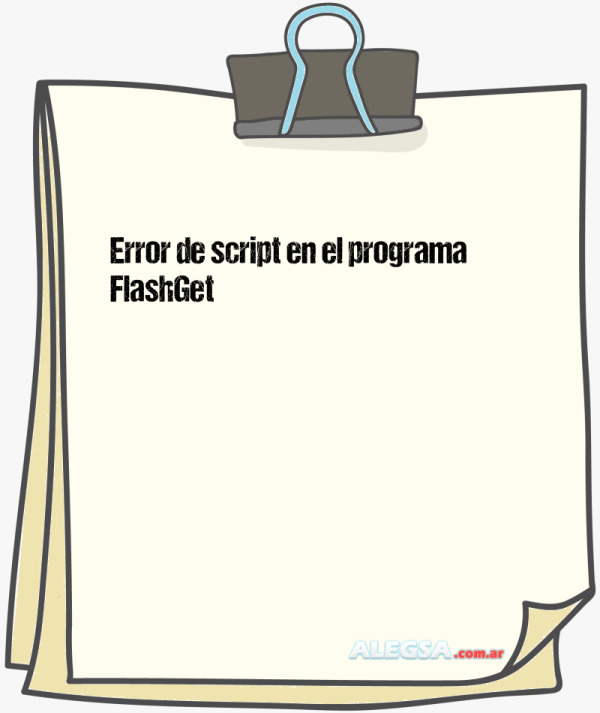 Error de script en el programa FlashGet