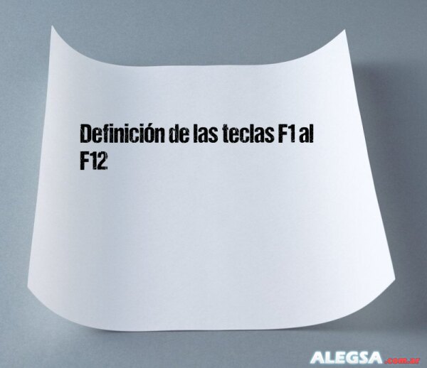 Definición de las teclas F1 al F12