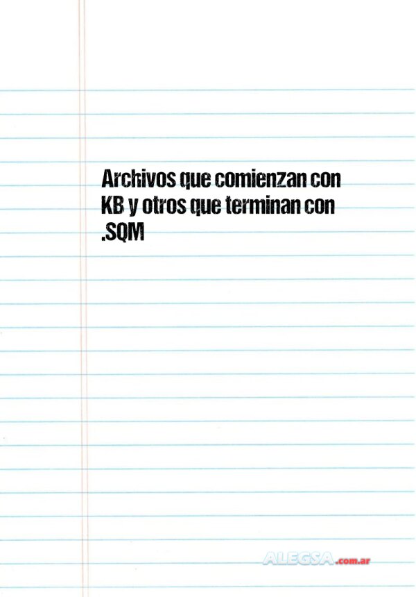 Archivos que comienzan con KB y otros que terminan con .SQM